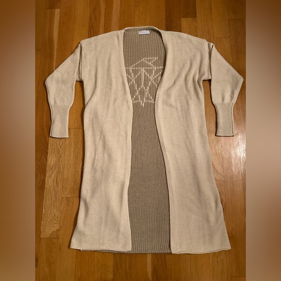 ALL THINGS GOLDEN Signature Cardigan- Beige - Picture 8 of 9